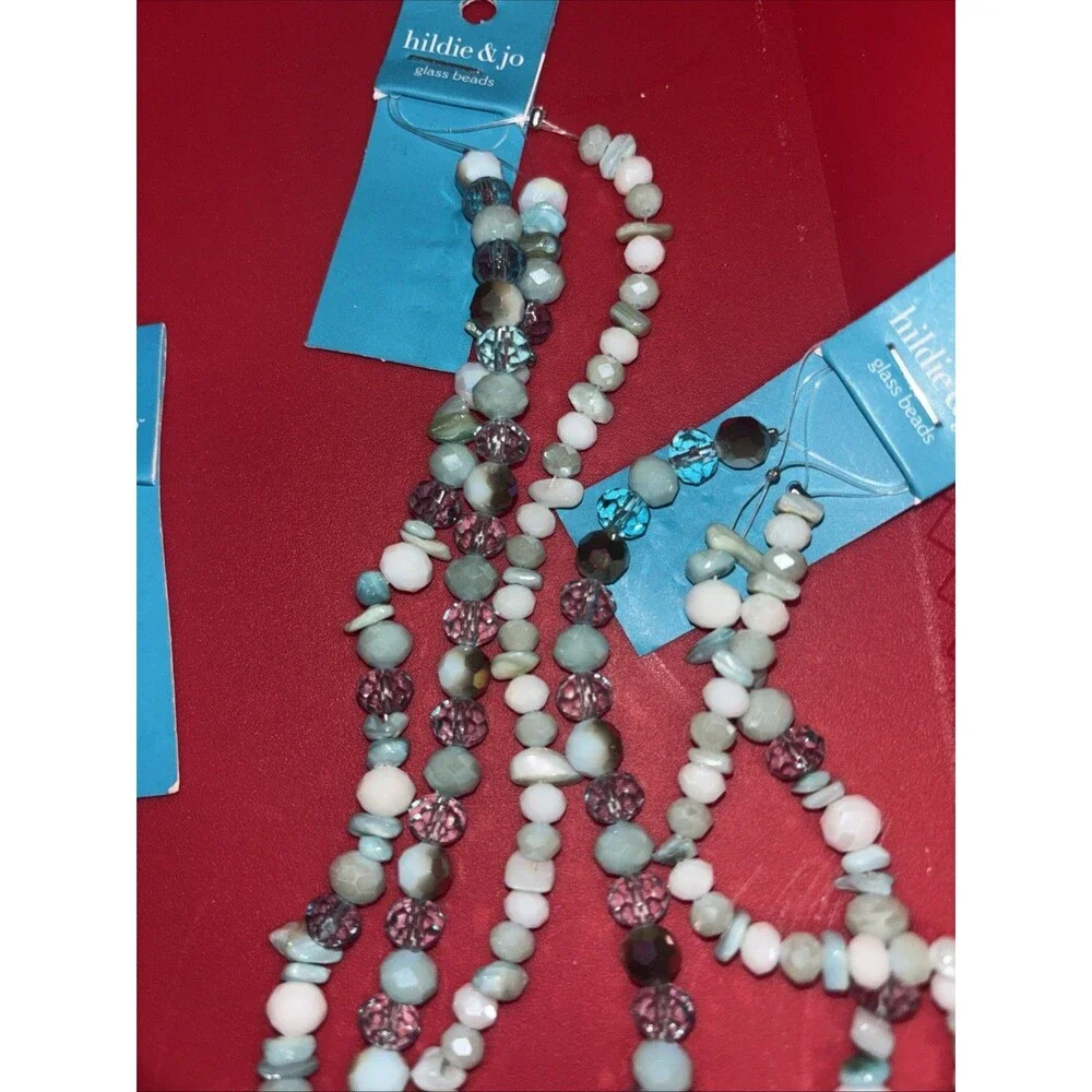 ! Lot  Hildie & Jo Plastic  & Glass Bead Strands Jewelry Craft Beautiful